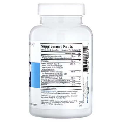 Gentle Sleep Supplement | 60 Vegan Capsules, 30-Day Supply | Melatonin, Magnesium Glycinate, Ashwagandha & Valerest Blend | Non-Habit Forming Formula